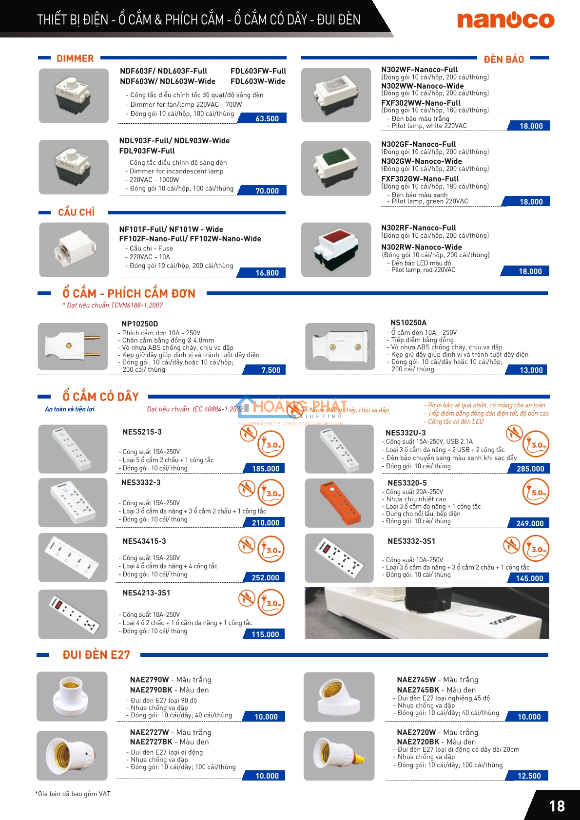 Catalogues đèn led - thiết bị điện Nanoco mới nhất