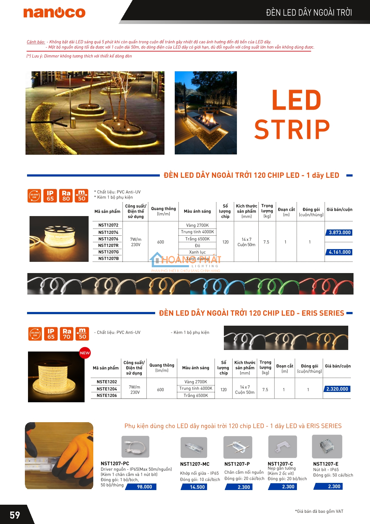 Bảng giá đèn led - thiết bị điện Nanoco mới cập nhật