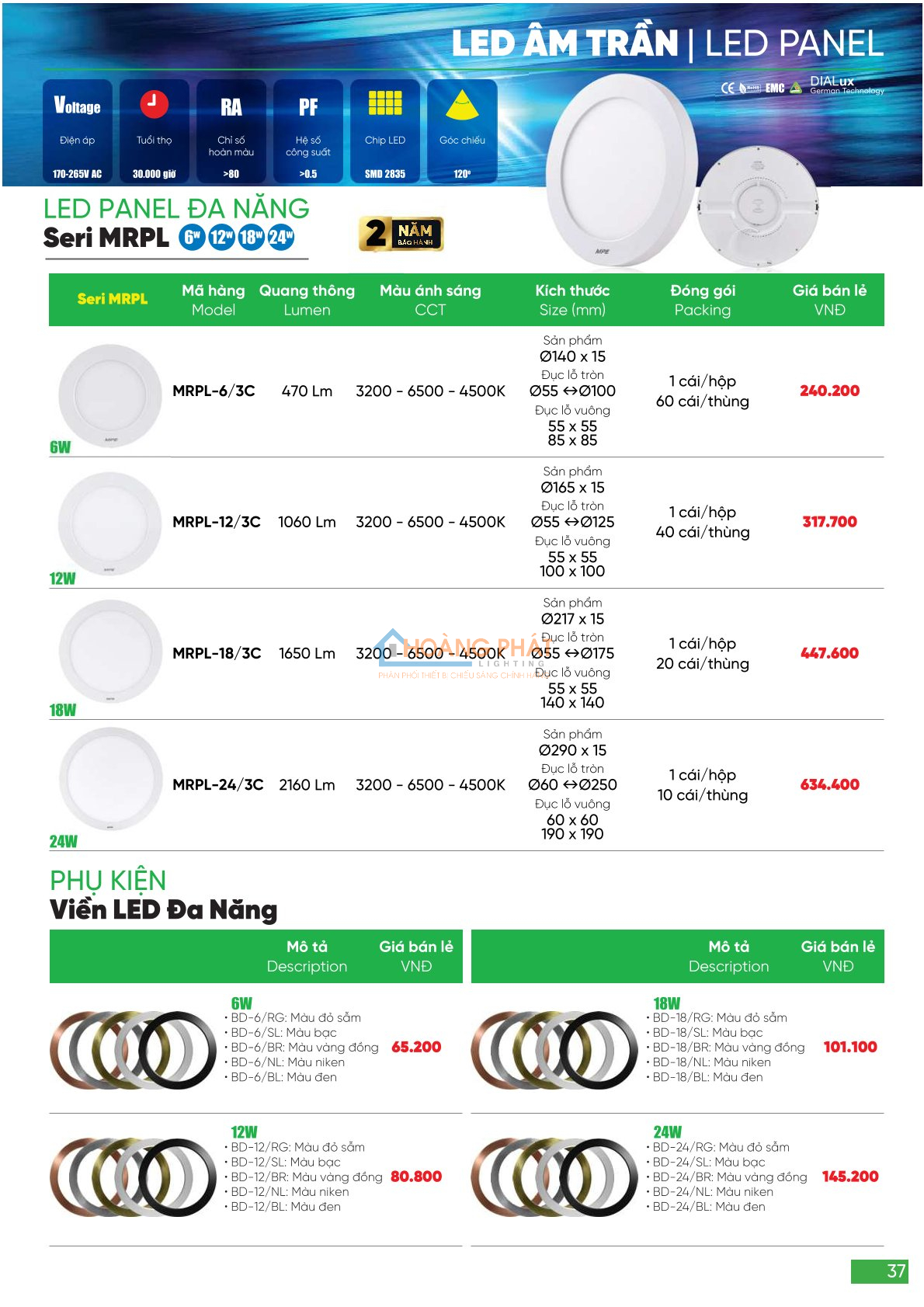 Catalogues đèn led - thiết bị điện MPE 2024