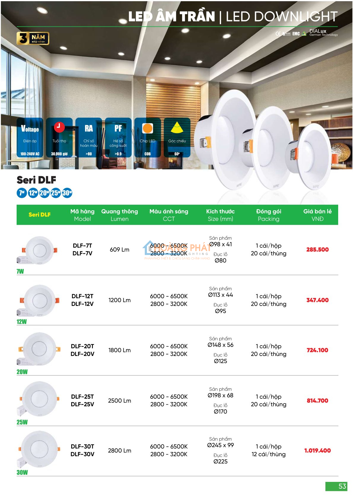 Catalogues đèn led - thiết bị điện MPE 2024