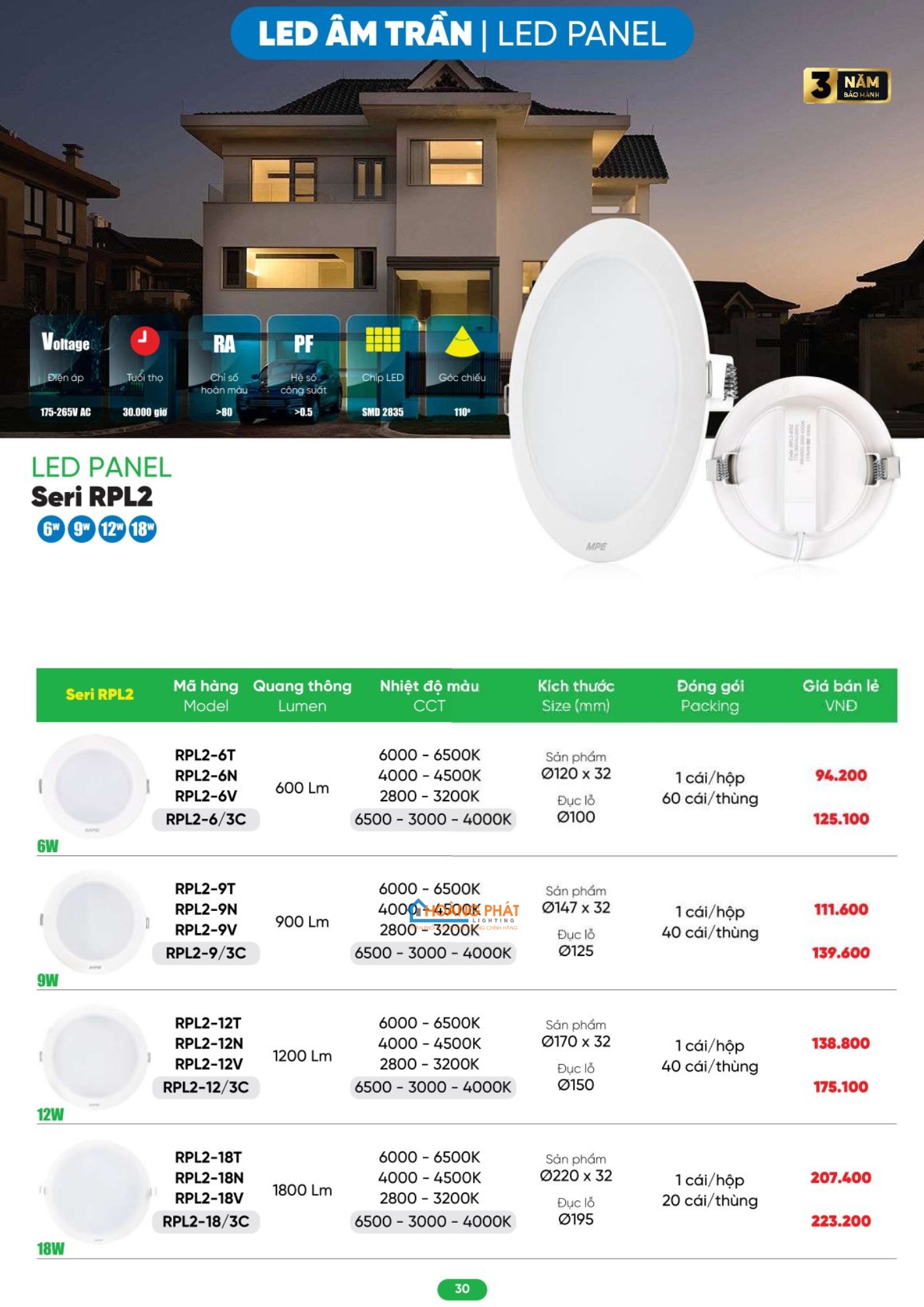 Catalogues đèn led - thiết bị điện MPE 2026