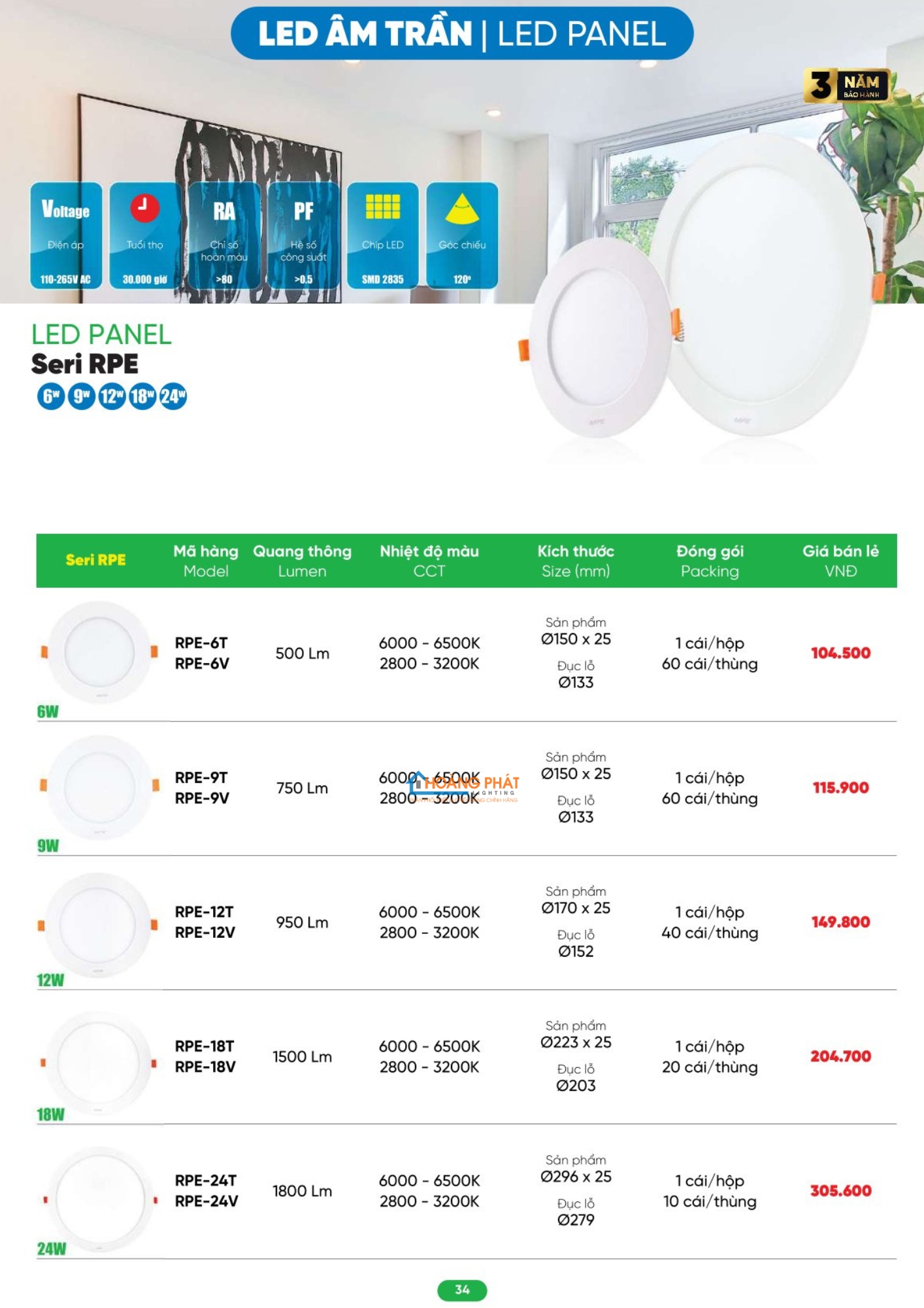 Bảng giá thiết bị điện - đèn led MPE mới cập nhật 2026