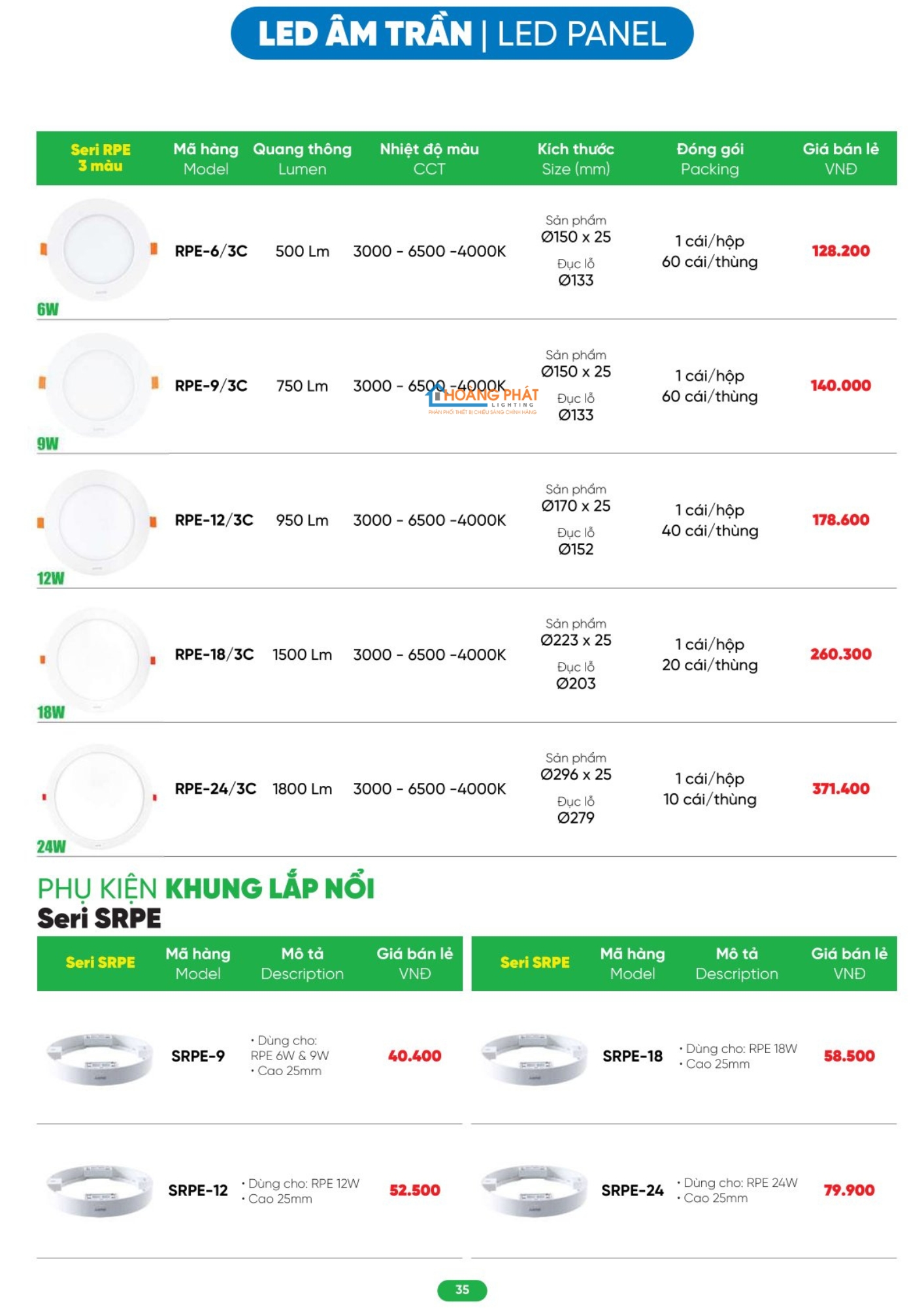Bảng giá thiết bị điện - đèn led MPE mới cập nhật 2026