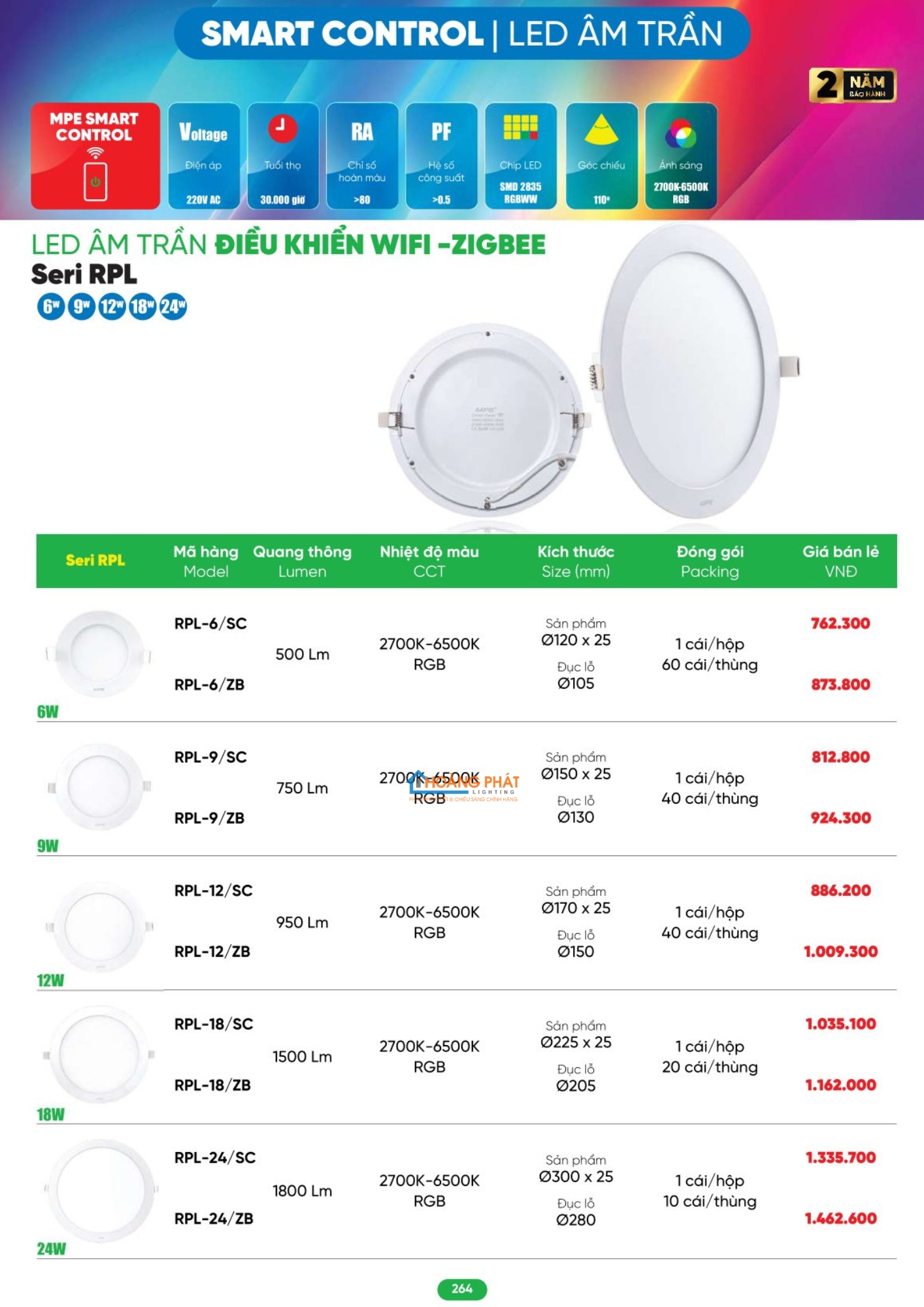 Catalogues đèn led - thiết bị điện MPE 2026