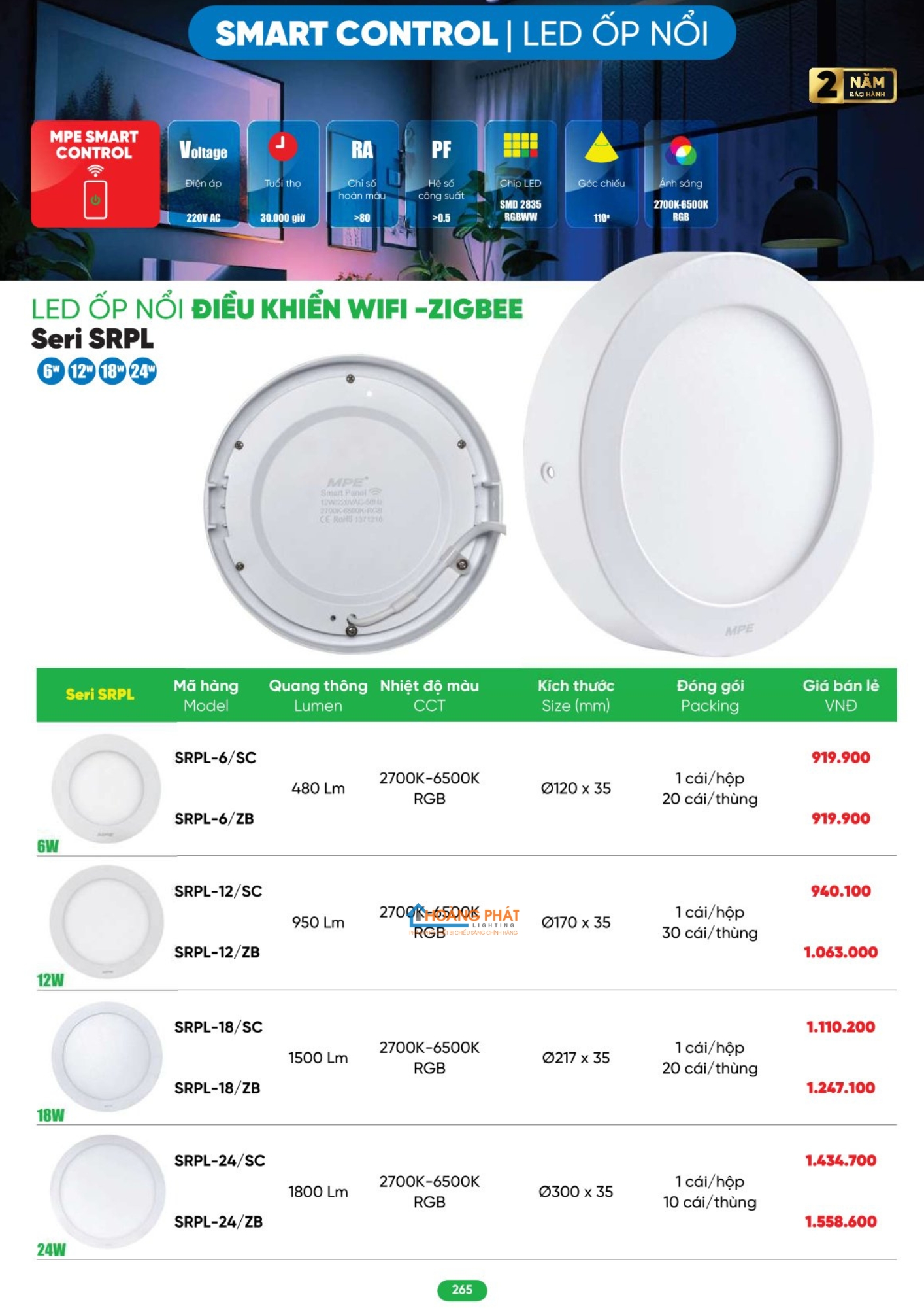 Bảng giá thiết bị điện - đèn led MPE mới cập nhật 2026