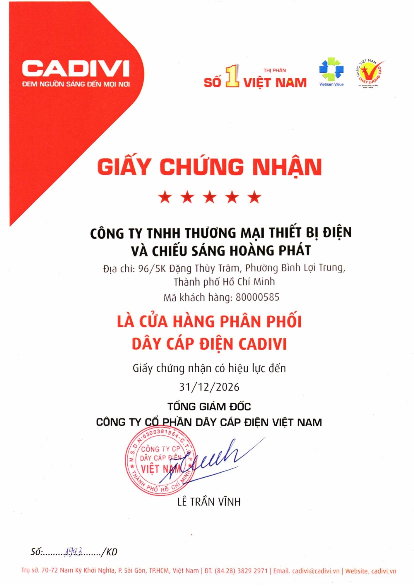 Bảng giá dây điện Cadivi mới cập nhật 2026
