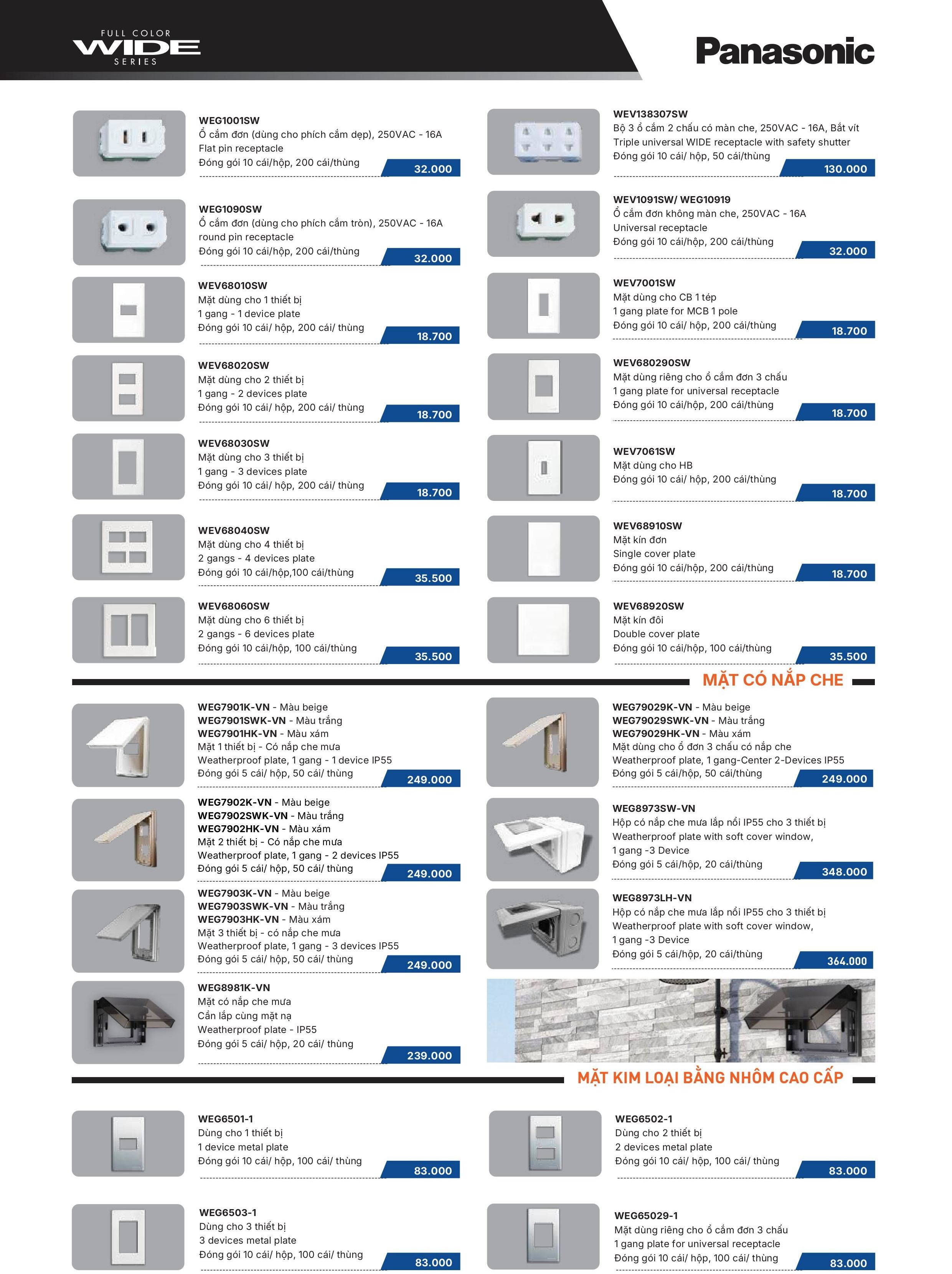 Mặt kín đôi WEV68920SW Panasonic 