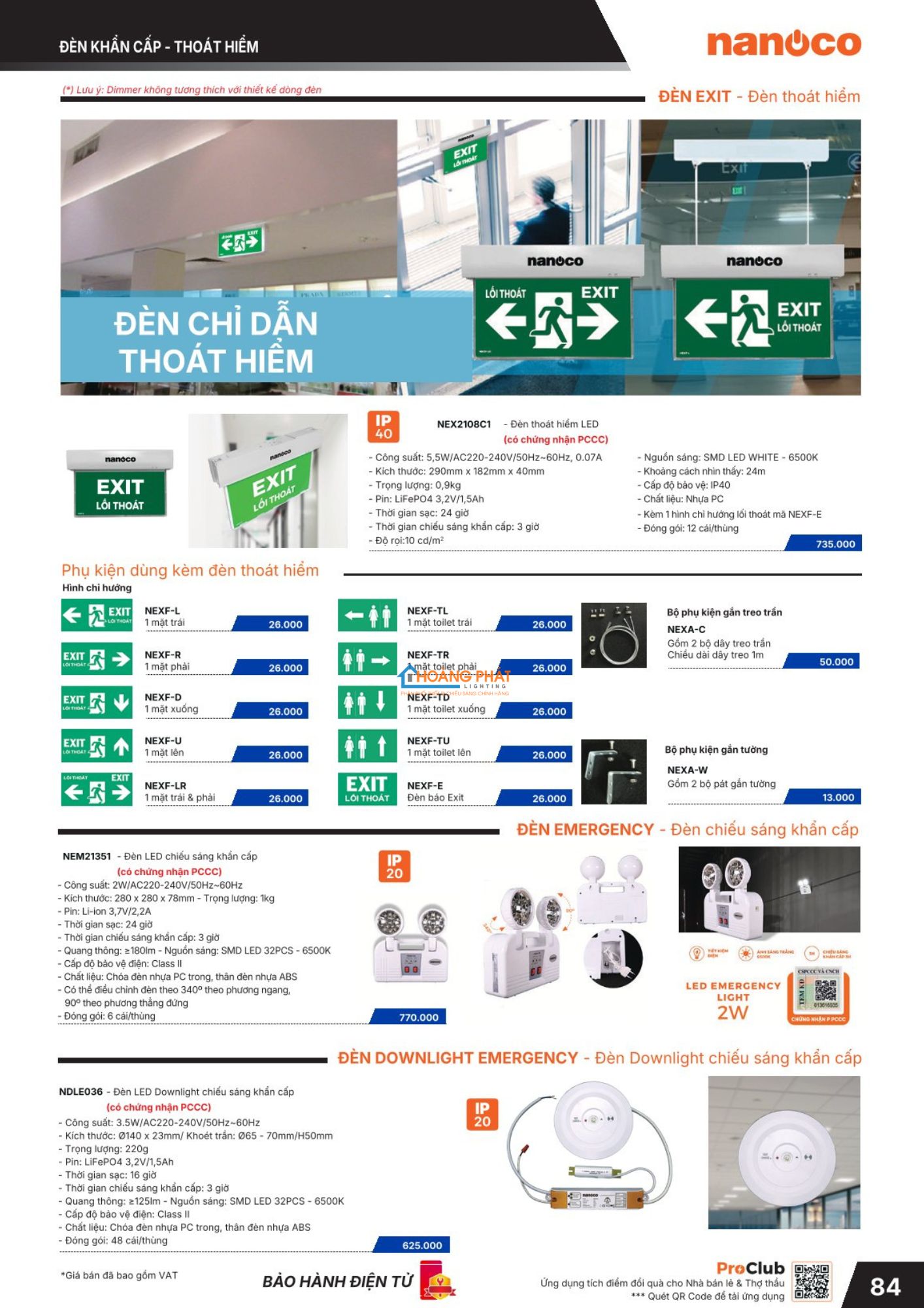 Bảng giá đèn led - thiết bị điện Nanoco mới cập nhật 2026