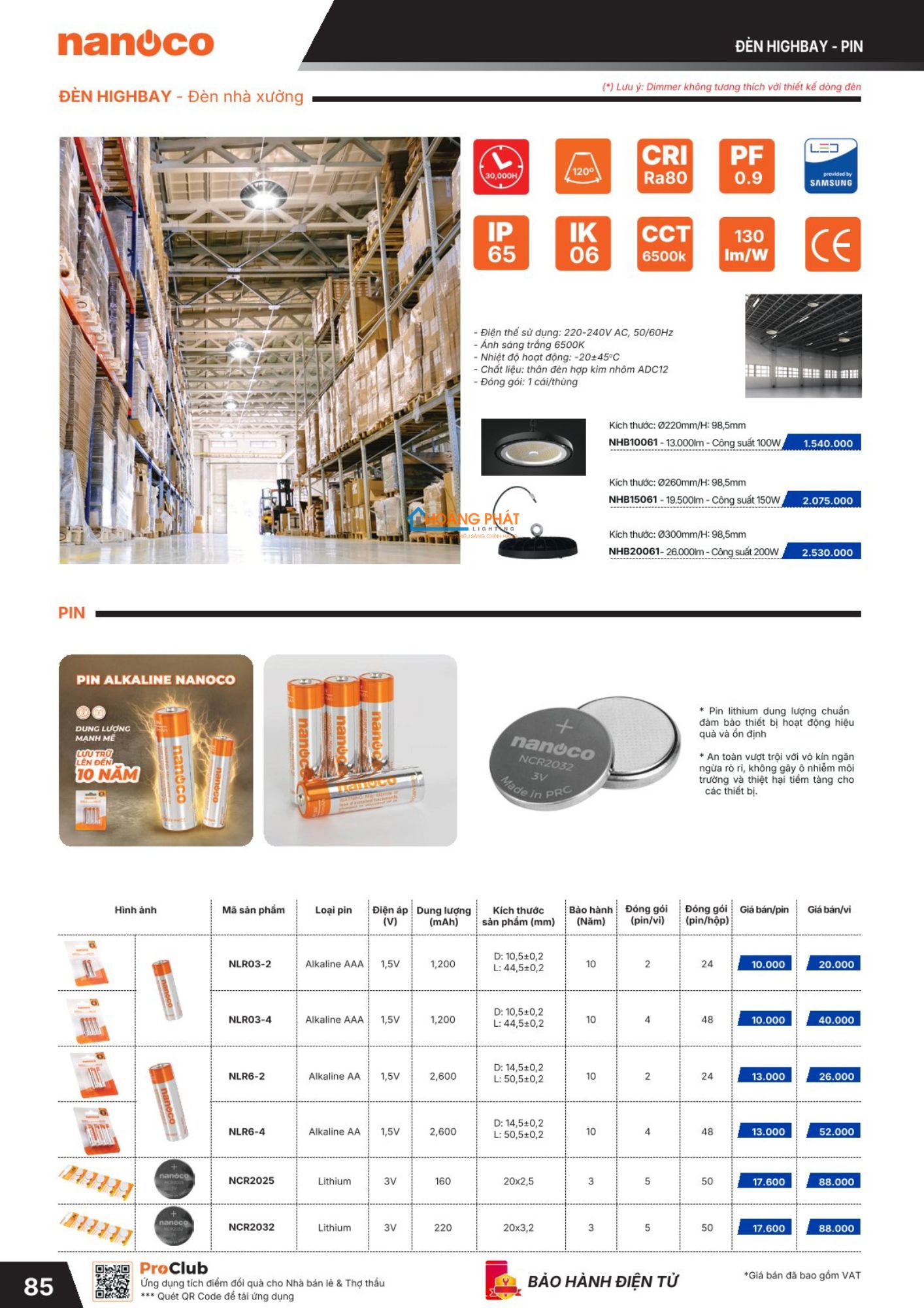 Bảng giá đèn led - thiết bị điện Nanoco mới cập nhật 2026