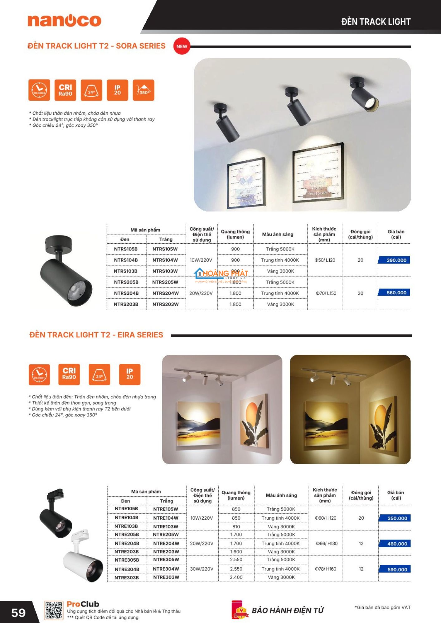 Bảng giá đèn led - thiết bị điện Nanoco mới cập nhật 2026
