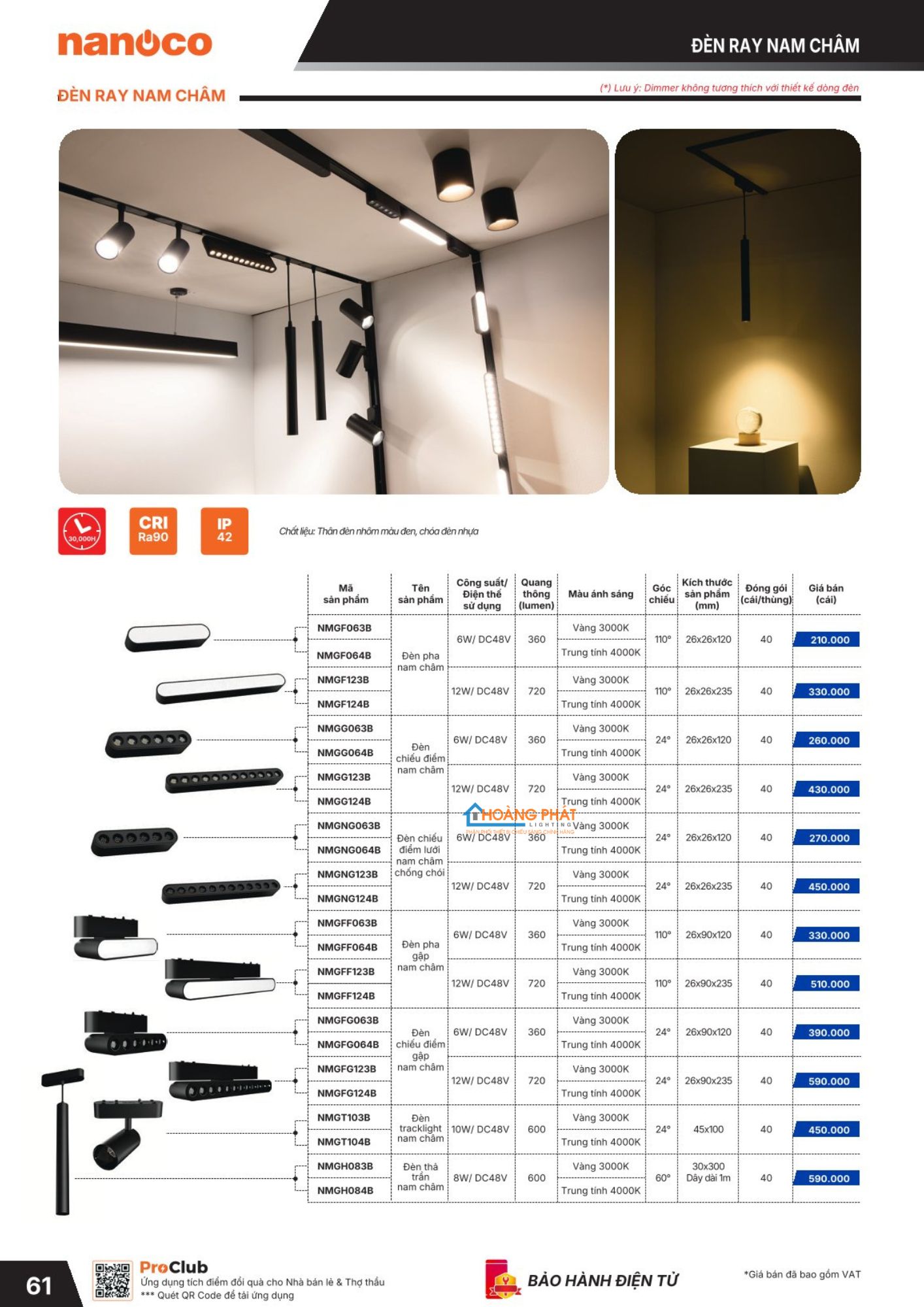 Bảng giá đèn led - thiết bị điện Nanoco mới cập nhật 2026