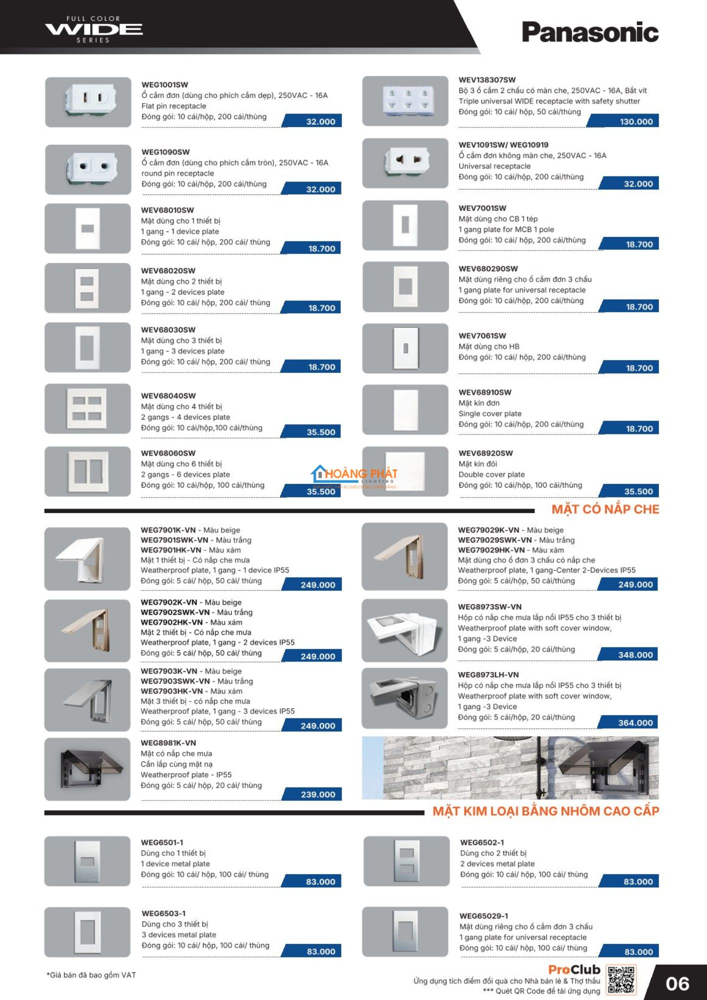 Bảng giá thiết bị điện Panasonic 2026