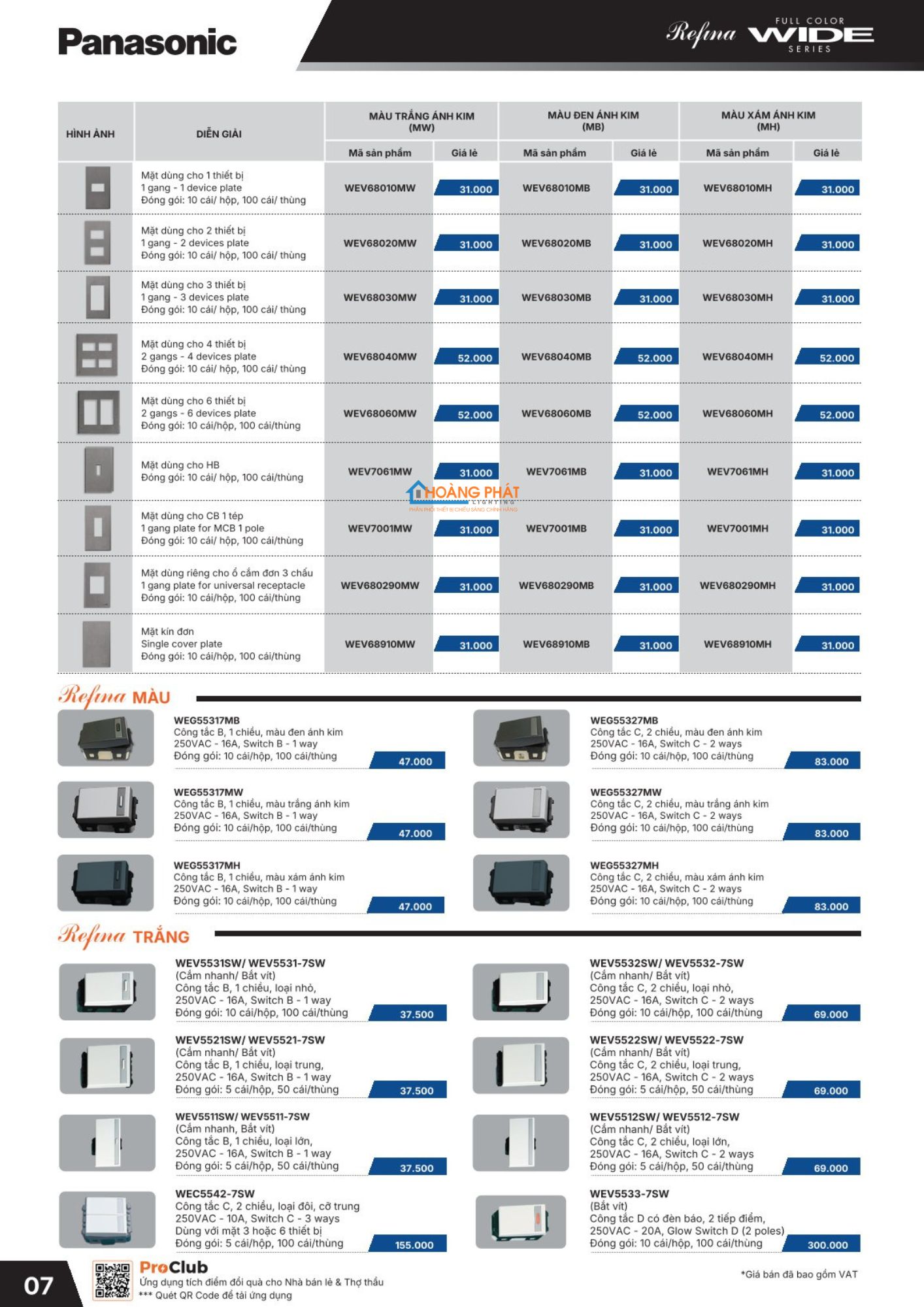 Bảng giá thiết bị điện Panasonic 2026