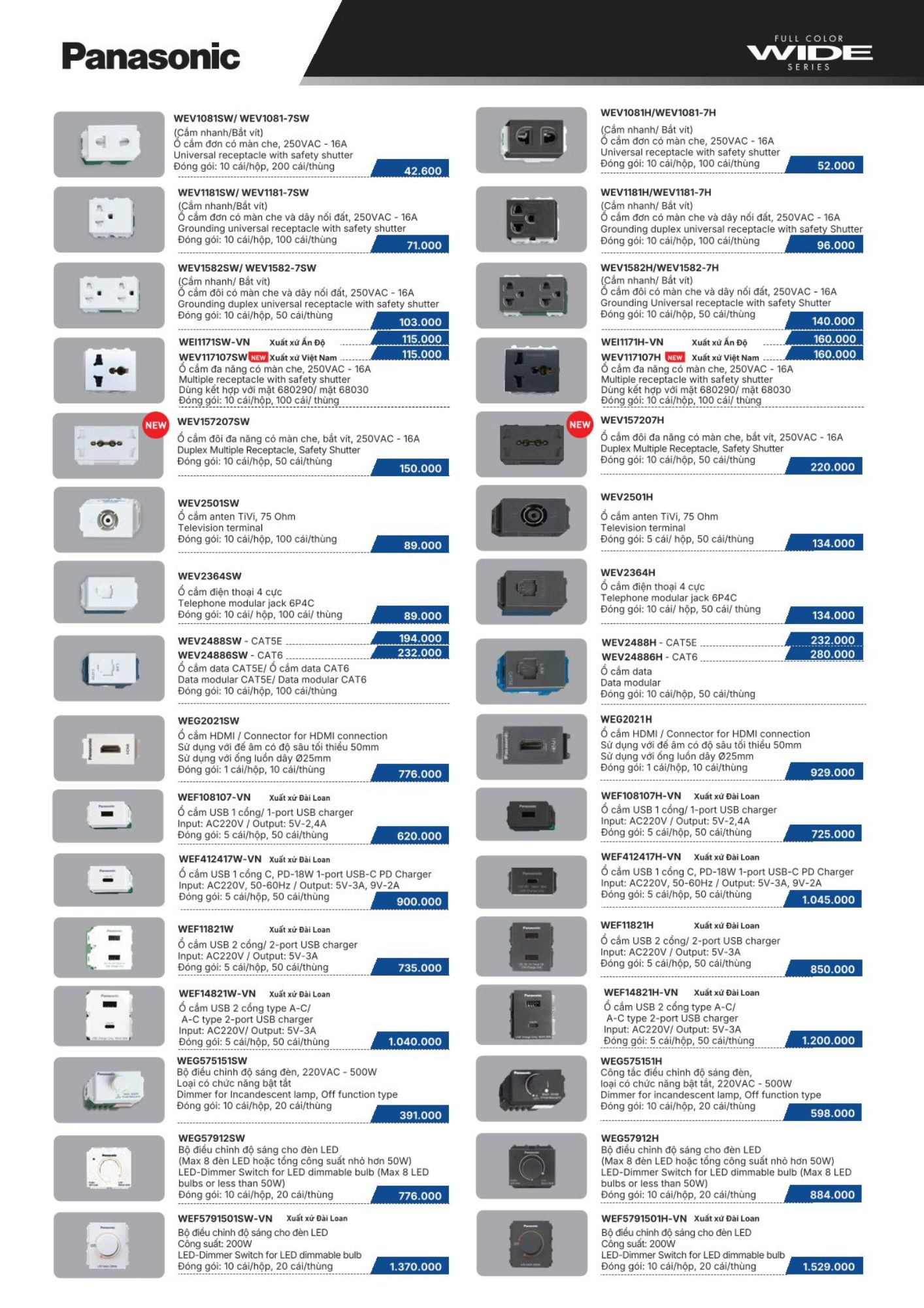 Ổ cắm đa năng có màn che WEI1171SW-VN Panasonic 