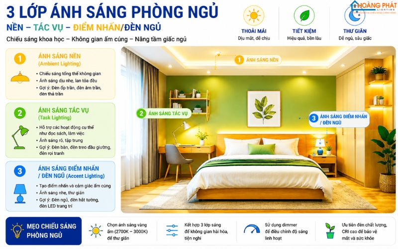 Thiết Kế Chiếu Sáng Phòng Ngủ Chuẩn: Dịu Mắt, Dễ Ngủ, Thư Giãn