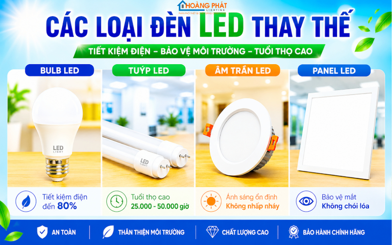 Bảng Quy Đổi Công Suất Đèn LED Thay Đèn Sợi Đốt & Compact: Chọn Đúng Độ Sáng