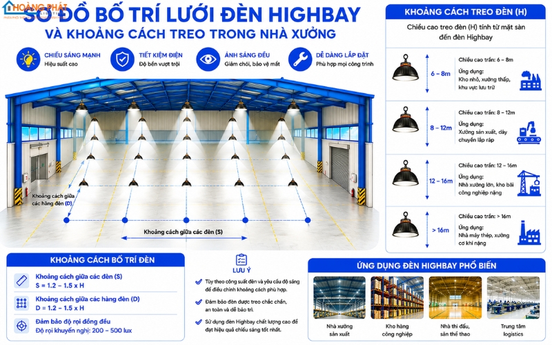 Giải Pháp Chiếu Sáng Nhà Xưởng: Chọn Đèn LED Highbay Chuẩn Lux