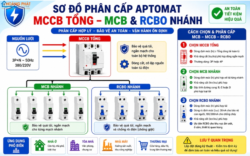 Phân Biệt MCB, MCCB Và RCBO: Cách Chọn Thiết Bị Đóng Cắt Đúng Chuẩn