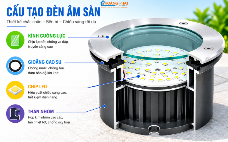 Đèn LED Âm Sàn, Âm Đất Ngoài Trời: Cách Chọn Chịu Lực, Chống Nước