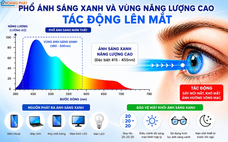 Chiếu Sáng Xanh Bảo Vệ Mắt: Cách Chọn Đèn LED Không Hại Mắt