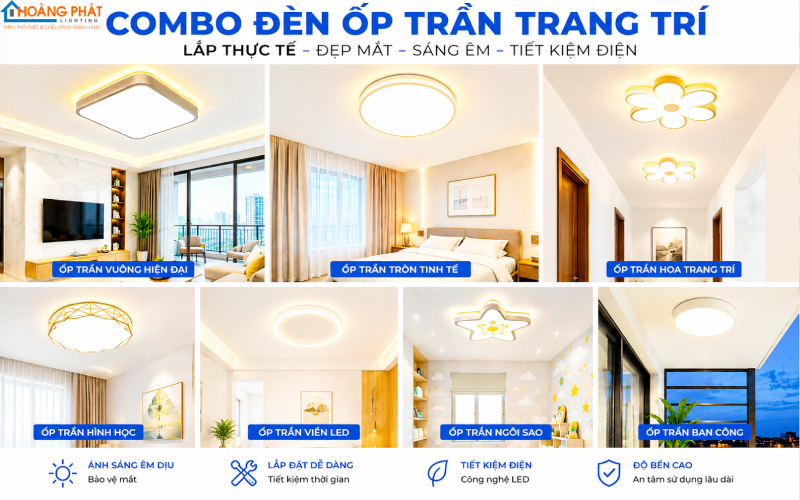 Đèn LED Ốp Trần Trang Trí: Cách Chọn Cho Phòng Khách Và Hành Lang