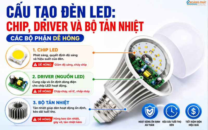 Đèn LED Bị Cháy Sớm: Nguyên Nhân Điện Áp & Cách Khắc Phục