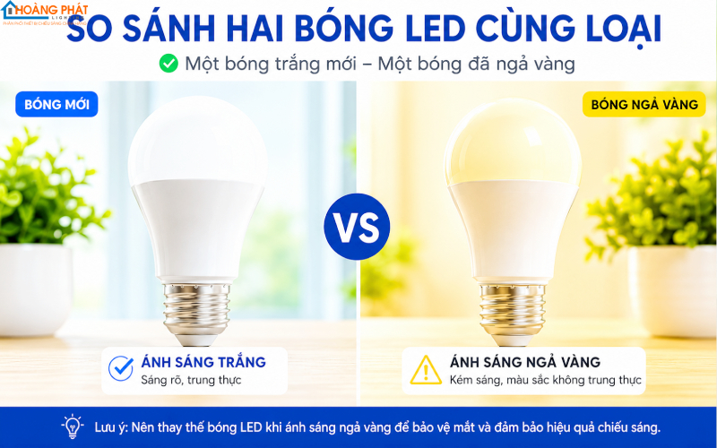 Đèn LED Bị Ngả Vàng, Đổi Màu Theo Thời Gian: Nguyên Nhân Và Khắc Phục