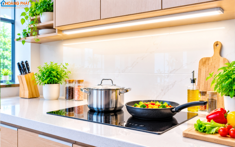Chiếu Sáng Nhà Bếp Chuẩn: Chọn Đèn LED Cho Tủ Bếp, Bàn Đảo, Khu Nấu