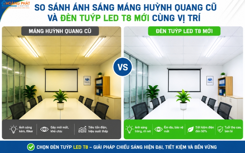 Đèn Tuýp LED T8 Thay Máng Huỳnh Quang: Hướng Dẫn & Lợi Ích