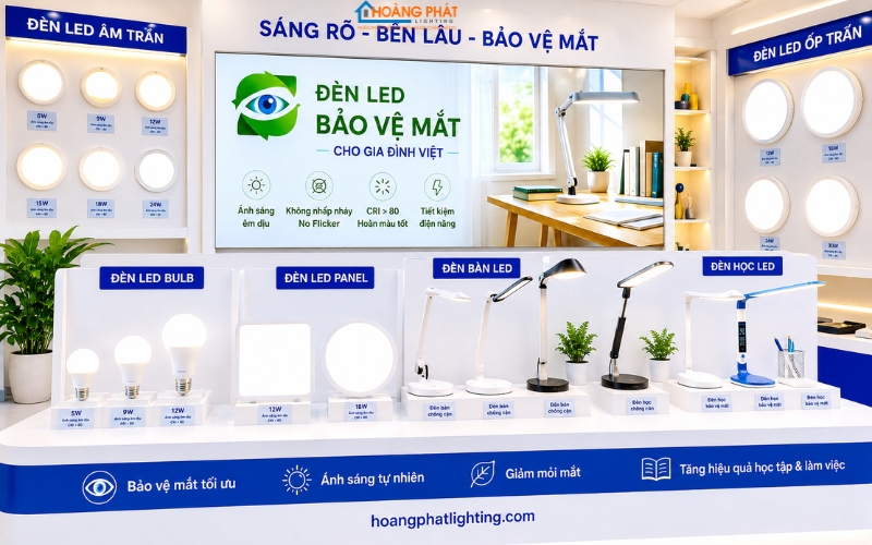 Chiếu Sáng Xanh Bảo Vệ Mắt: Cách Chọn Đèn LED Không Hại Mắt