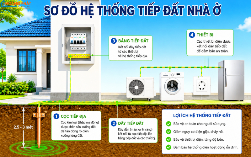 Hệ Thống Tiếp Đất (Nối Đất) Cho Nhà Ở: Vì Sao Cần Và Cách Làm Đúng