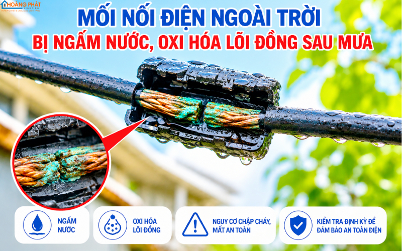 Đi Dây Điện Ngoài Trời Mùa Mưa Bão: Cẩm Nang Chống Rò Rỉ & Chập Cháy An Toàn