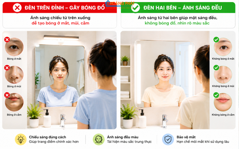 Đèn LED Gương Trang Điểm Và Chiếu Sáng Phòng Tắm: Chọn Chuẩn CRI, IP