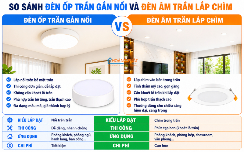 Đèn LED Ốp Trần Trang Trí: Cách Chọn Cho Phòng Khách Và Hành Lang