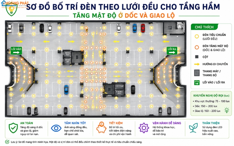 Giải Pháp Chiếu Sáng Tầng Hầm & Bãi Đỗ Xe Chuẩn An Toàn