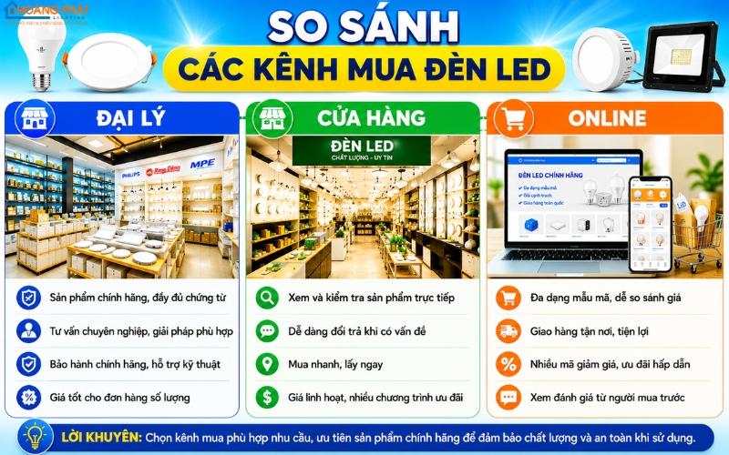 Mua Đèn LED Ở Đâu Chính Hãng, Giá Tốt? Kinh Nghiệm Chọn Nơi Mua