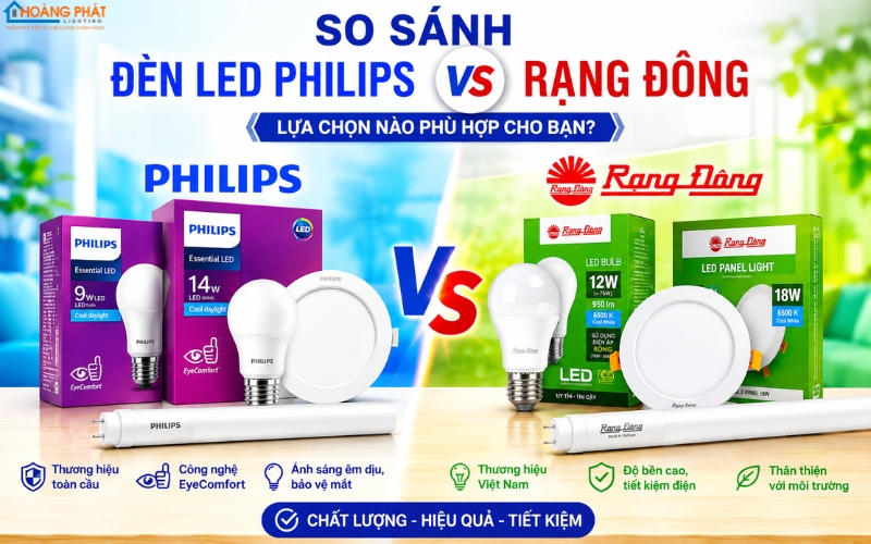 So Sánh Đèn LED Philips Và Rạng Đông: Nên Chọn Hãng Nào?