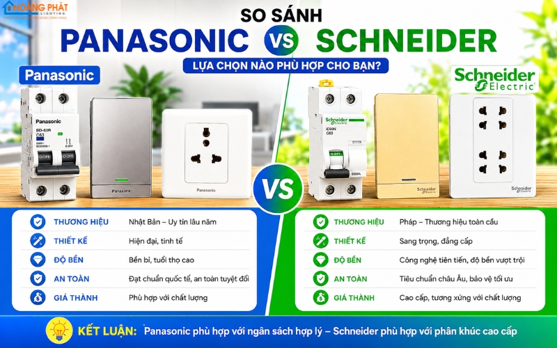 So Sánh Thiết Bị Điện Panasonic Và Schneider: Nên Chọn Hãng Nào?