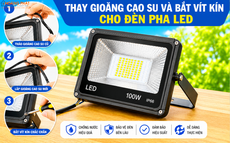 Đèn Pha LED Ngoài Trời Bị Vào Nước, Hấp Hơi: Nguyên Nhân & Cách Khắc Phục Triệt Để
