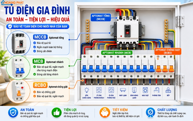 Phân Biệt MCB, MCCB Và RCBO: Cách Chọn Thiết Bị Đóng Cắt Đúng Chuẩn
