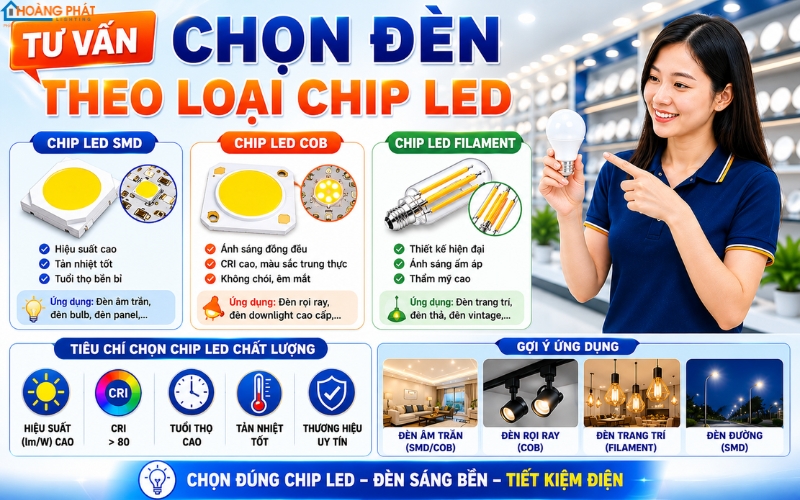 Chip LED Thế Hệ Mới: SMD, COB Và Cách Chọn Đèn Hiệu Suất Cao
