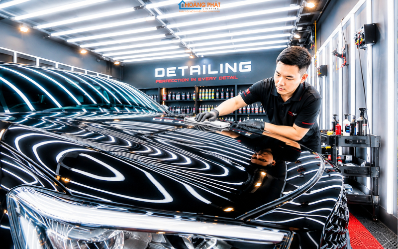 Chiếu Sáng Tiệm Rửa Xe Và Gara Ô Tô: Chọn Đèn Chịu Ẩm, Đủ Sáng Làm Việc