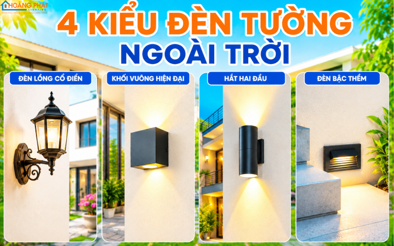 Đèn Gắn Tường Ngoài Trời: Chọn Đèn Cổng, Hàng Rào, Lối Đi