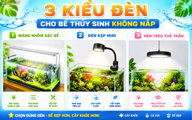 Đèn LED Bể Cá Thủy Sinh: Cách Chọn Quang Phổ, Công Suất Để Cây Khỏe, Cá Lên Màu