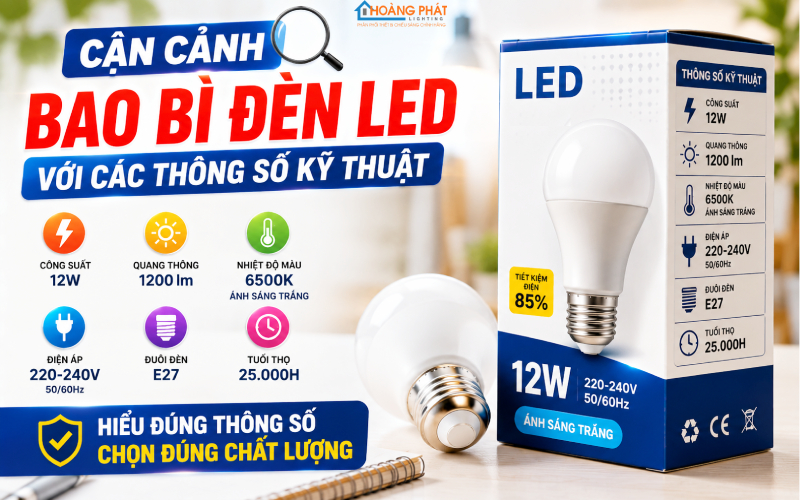 Cách đọc thông số bao bì đèn LED