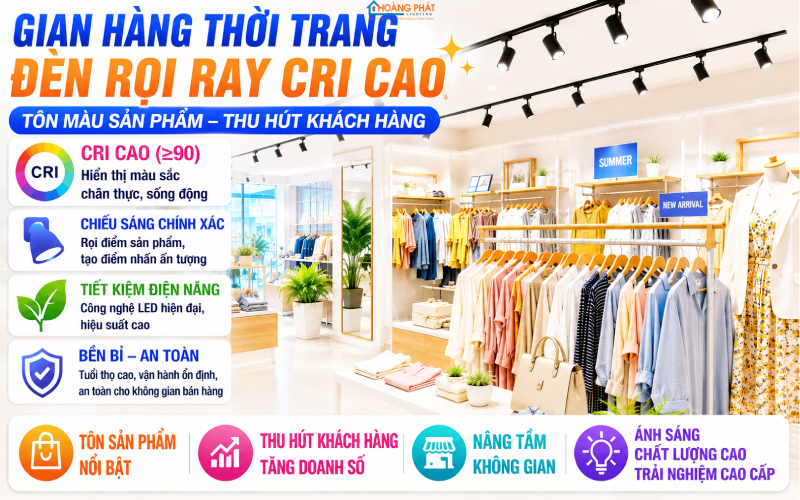 Chiếu sáng gian hàng bán lẻ CRI cao