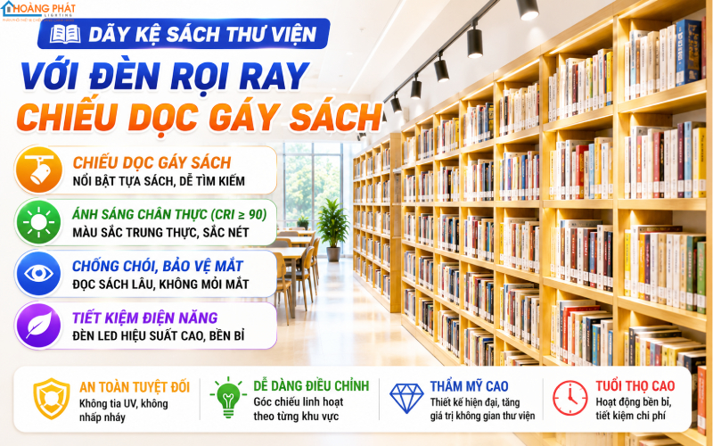 Chiếu sáng kệ sách thư viện đúng kỹ thuật