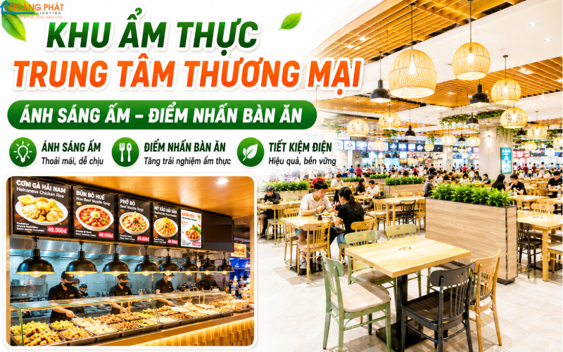 Chiếu sáng khu ẩm thực mall