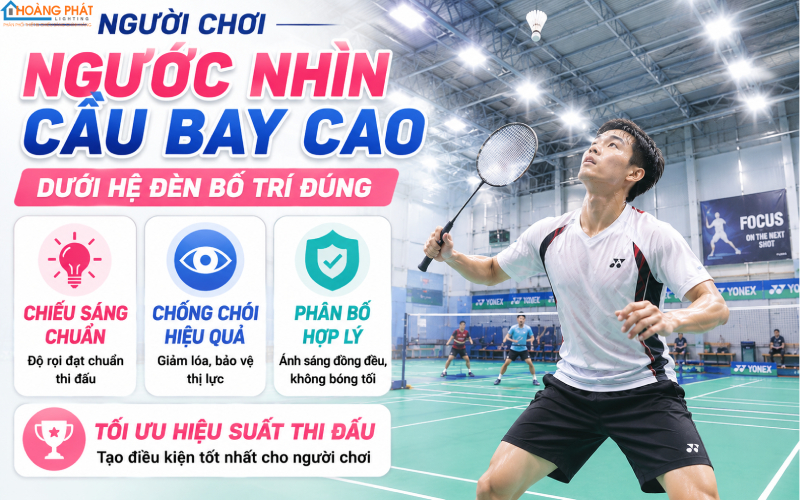 Chiếu sáng nhà thi đấu cầu lông chuẩn