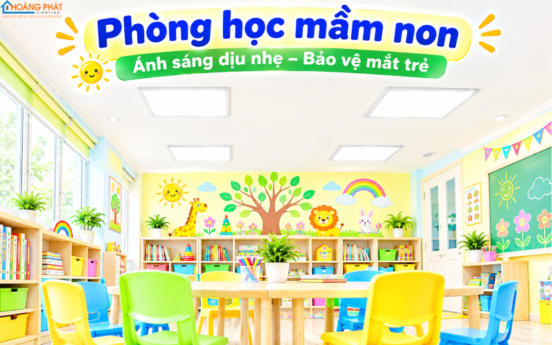 Chiếu sáng phòng học mầm non nhìn từ tầm mắt trẻ